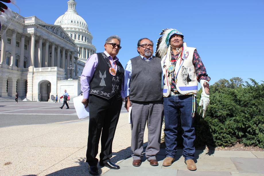 Congressman Grijalva with Councilman Lee Juan Tyler and Ben Nuvamsa.
